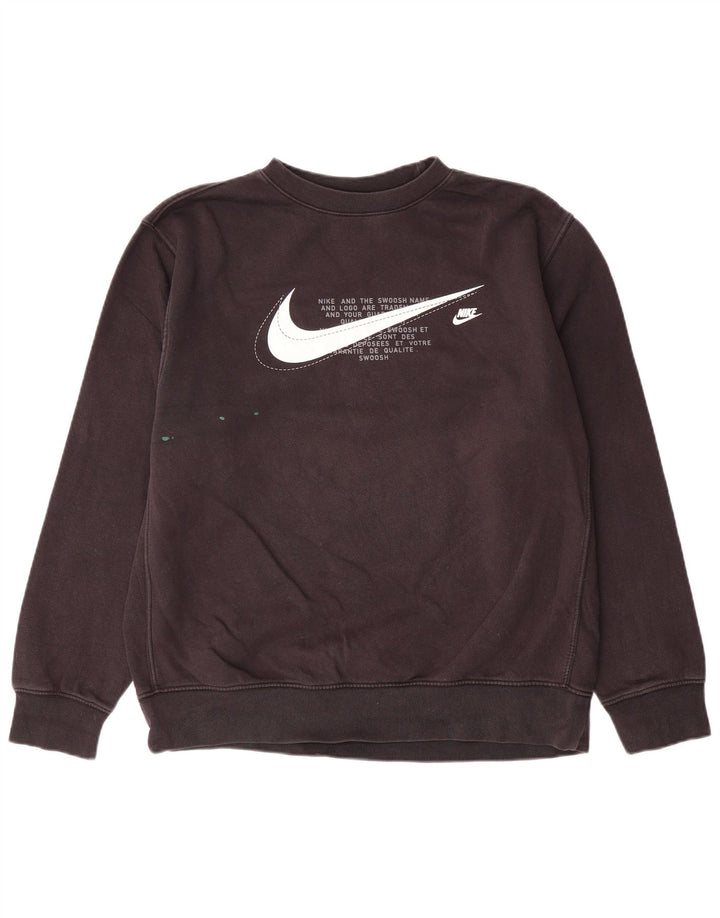 Nike Mens Graphic Sweatshirt Jumper Large Black Cotton
