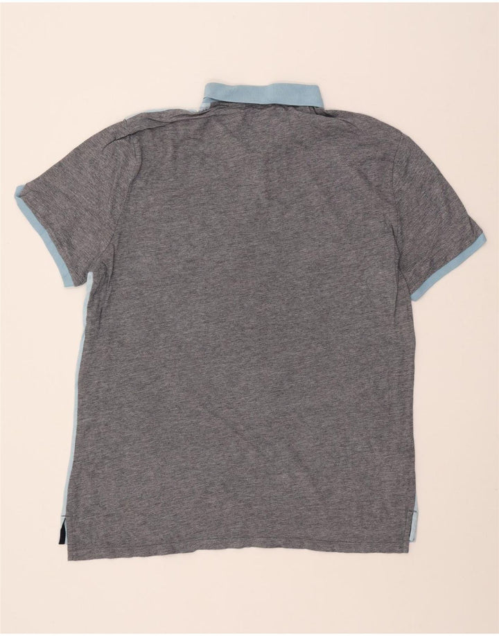 PENGUIN Mens Polo Shirt 2XL Blue Colourblock Cotton