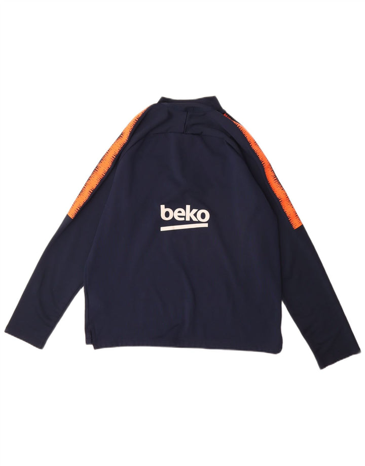 NIKE Boys Graphic Pullover Tracksuit Top 13-14 Years Navy Blue Colourblock