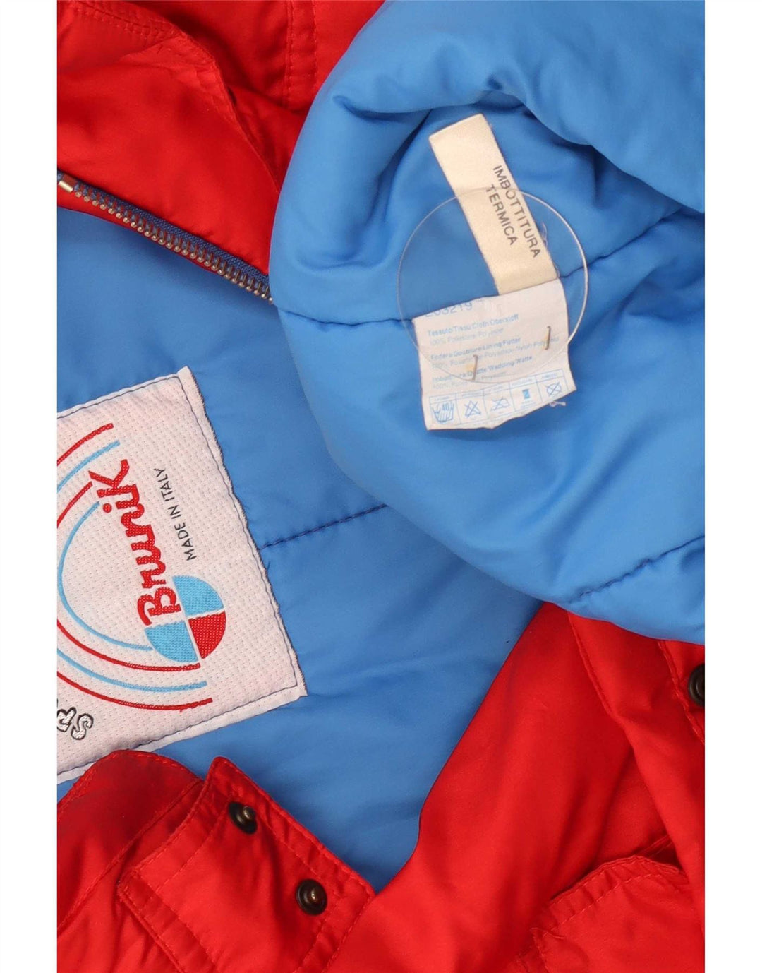 Brunik Mens Hooded Ski Jacket IT 46 Small Red Polyester
