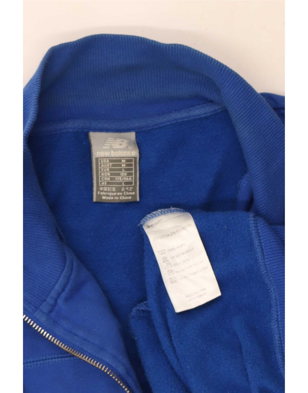 New Balance Mens Tracksuit Top Jacket Medium Blue Cotton