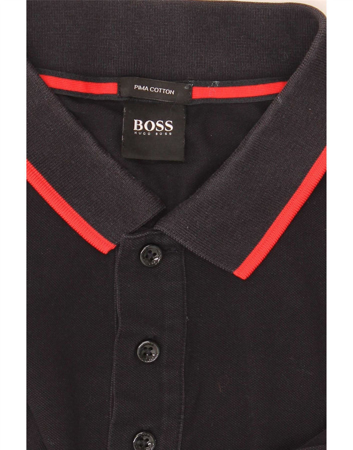 Hugo Boss Mens Polo Shirt XL Black Cotton