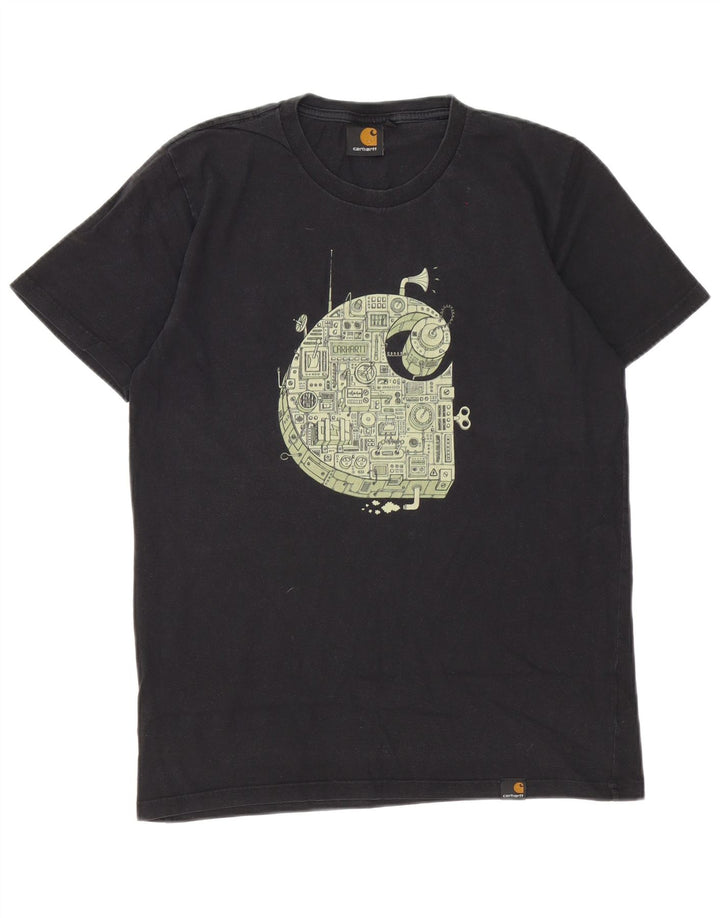 Carhartt Mens Graphic T-Shirt Top Medium Black Cotton