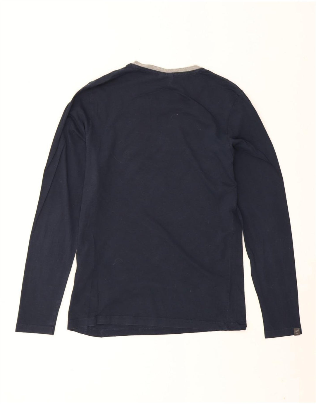 Jack & Jones Mens Graphic Top Long Sleeve Medium Navy Blue Cotton