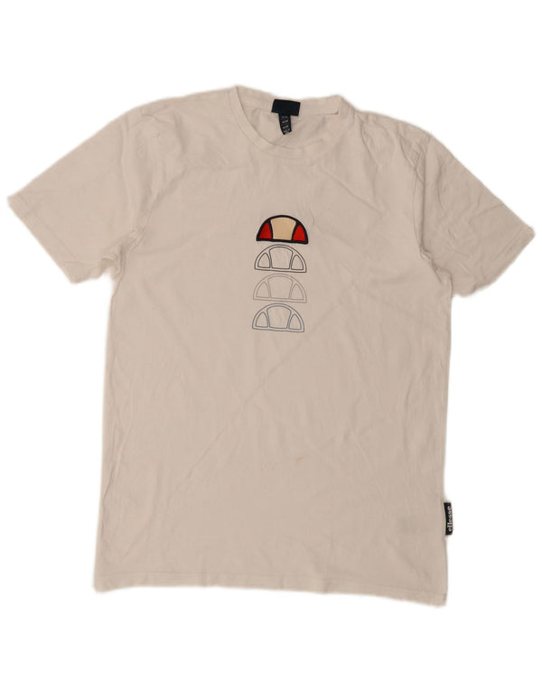Ellesse Mens Graphic T-Shirt Top Medium White Cotton
