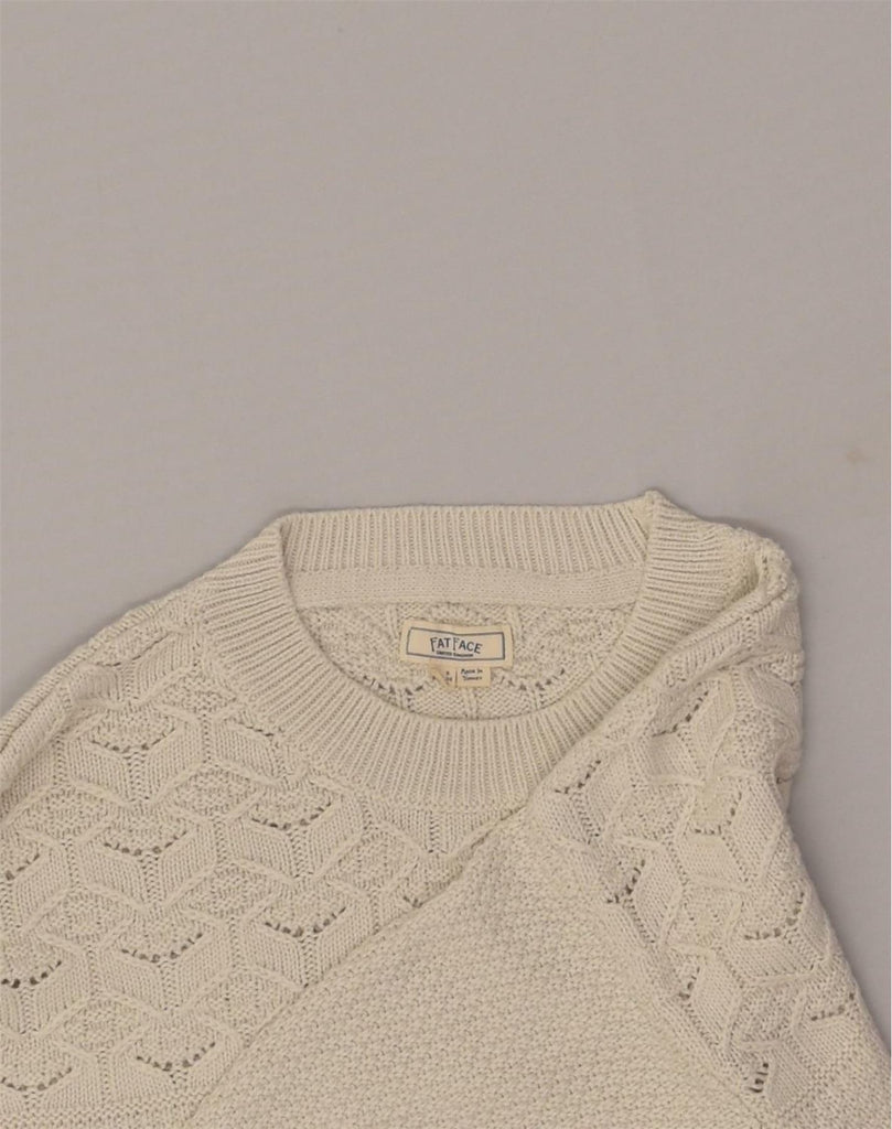 FAT FACE Womens Loose Fit Crew Neck Jumper Sweater UK 8 Samll Off White | Vintage Fat Face | Thrift | Second-Hand Fat Face | Used Clothing | Messina Hembry 