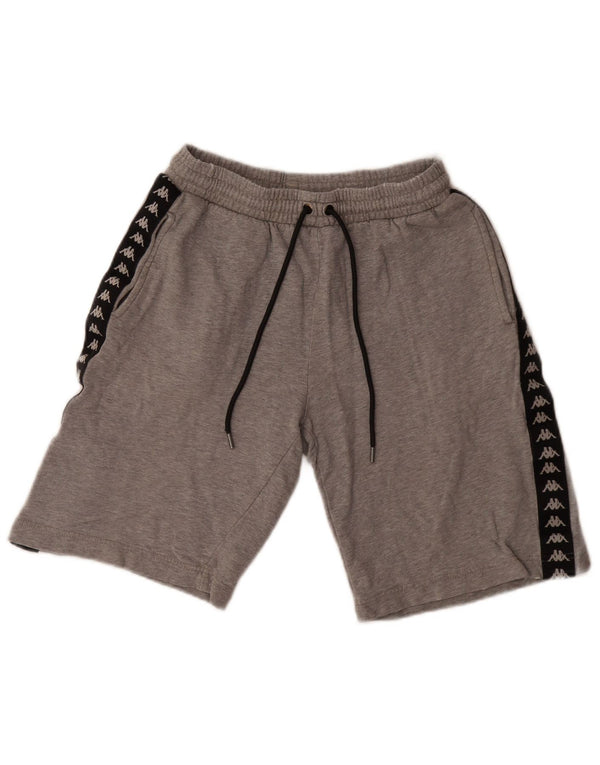 Kappa Mens Graphic Sport Shorts XS Grey Colourblock Cotton