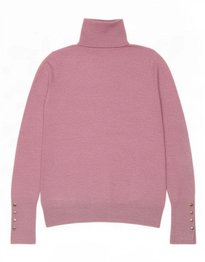 Zara Womens Roll Neck Jumper Sweater UK 10 Small Pink