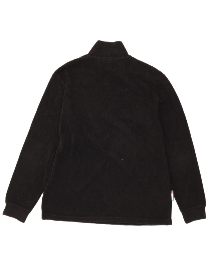 INVICTA Mens Zip Neck Fleece Jumper Large Black