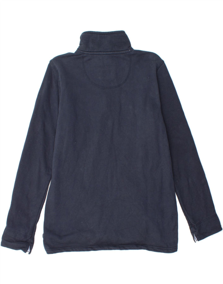 CREW CLOTHING Womens Zip Neck Sweatshirt Jumper UK 12 Medium Navy Blue Vintage Crew Clothing and Second-Hand Crew Clothing from Messina Hembry 