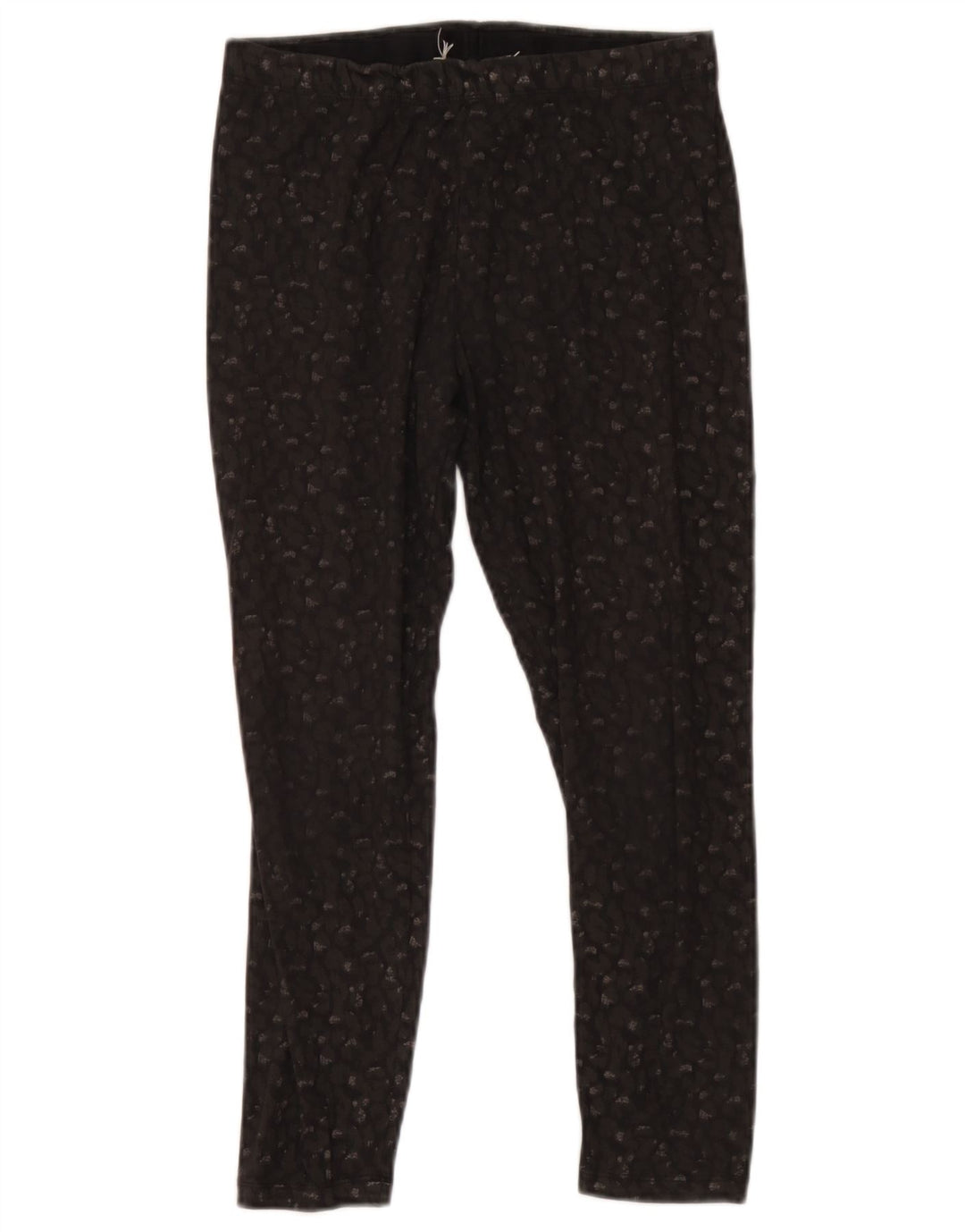 Fat Face Womens Crop Leggings UK 12 Medium Black Spotted Cotton