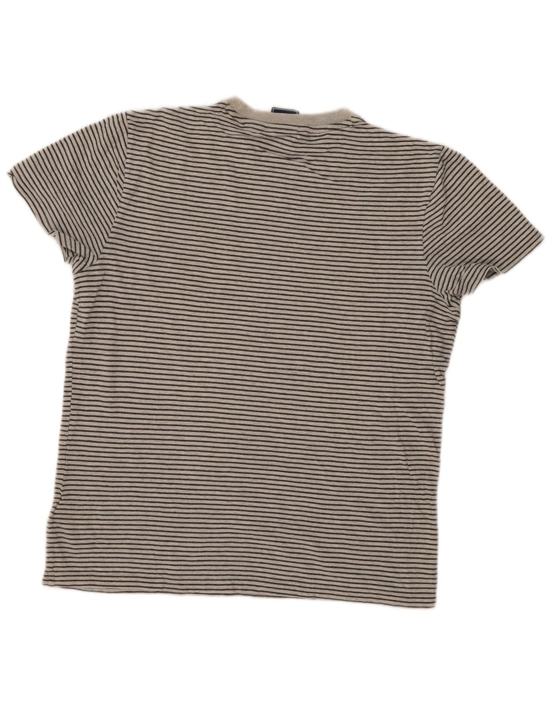 Superdry Mens T-Shirt Top Medium Grey Pinstripe Cotton