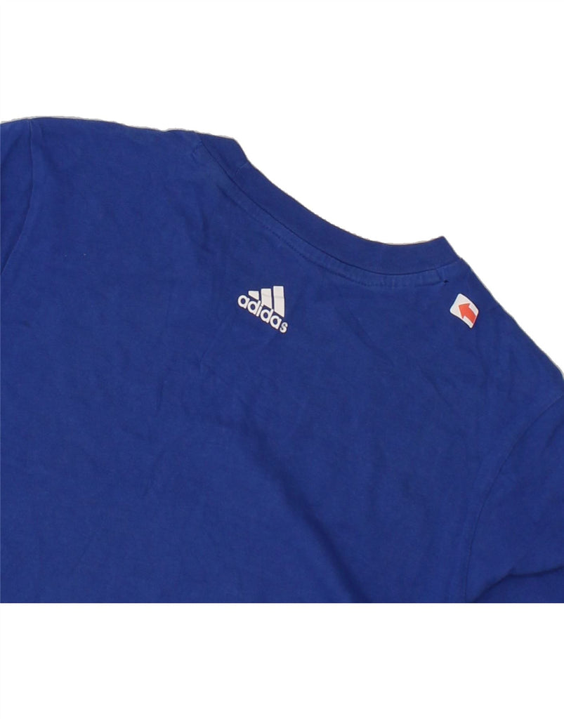 ADIDAS Boys Graphic T-Shirt Top 11-12 Years Blue Cotton Vintage Adidas and Second-Hand Adidas from Messina Hembry 