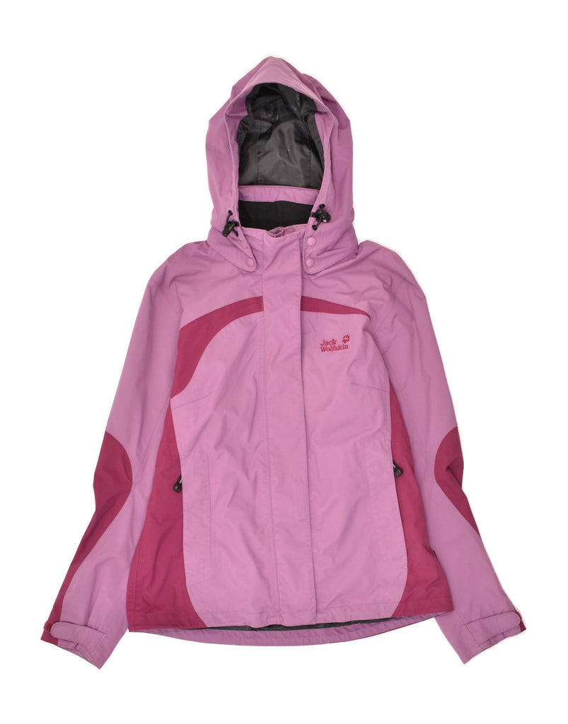 JACK WOLFSKIN Womens Loose Fit Hooded Rain Jacket UK 10 Small Pink | Vintage Jack Wolfskin | Thrift | Second-Hand Jack Wolfskin | Used Clothing | Messina Hembry 