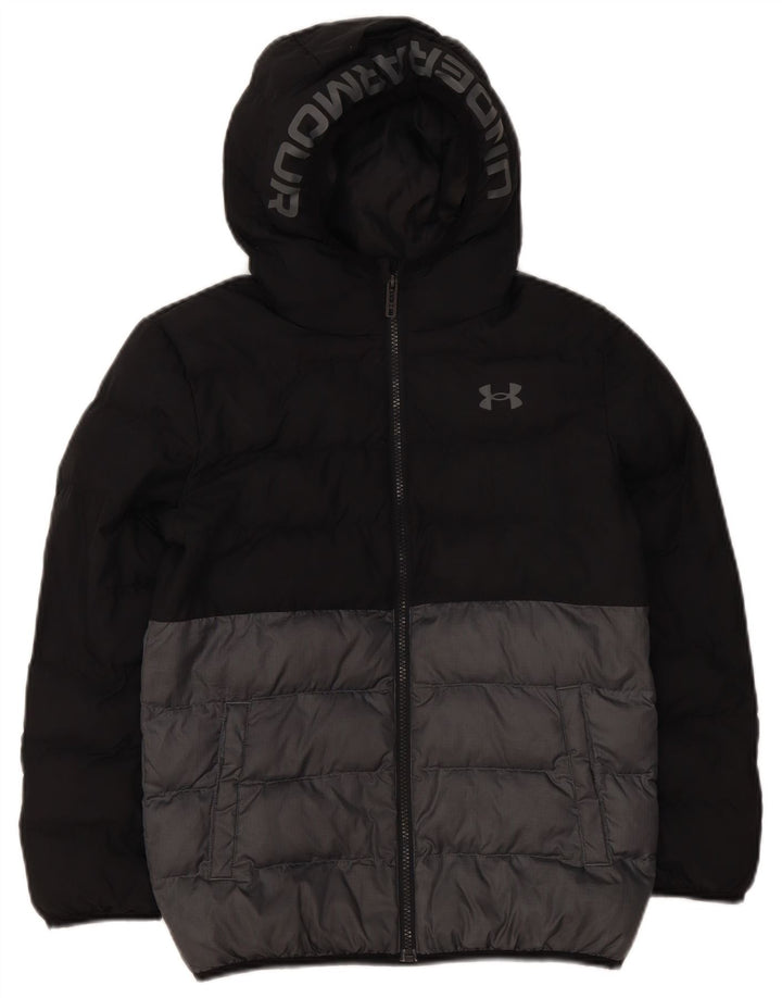 Under Armour Boys Graphic Padded Jacket 10-11 Years Black Colourblock