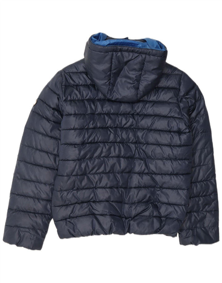 Lotto Mens Hooded Padded Jacket UK 36 Small Navy Blue Polyester