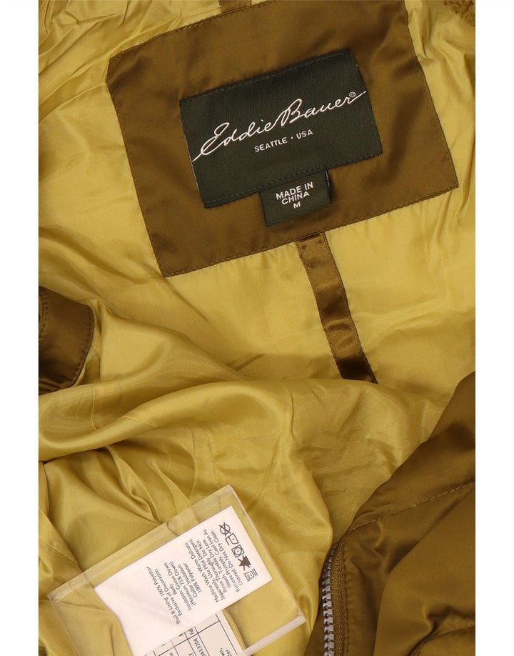 Eddie Bauer Womens Padded Gilet UK 14 Medium Khaki Polyester