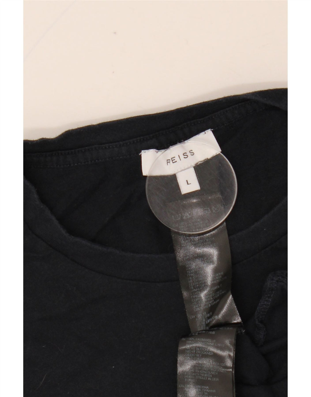 REISS Womens T-Shirt Top UK 16 Large Navy Blue Cotton