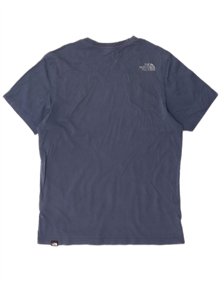 The North Face Mens Graphic T-Shirt Top Medium Blue Cotton