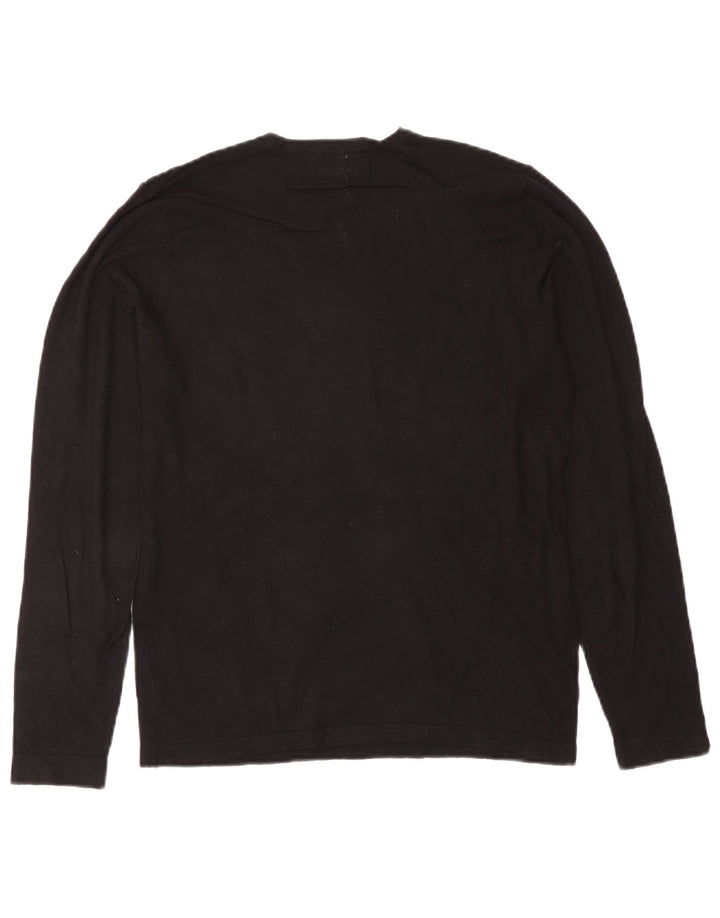 Zara Mens Crew Neck Jumper Sweater Medium Black