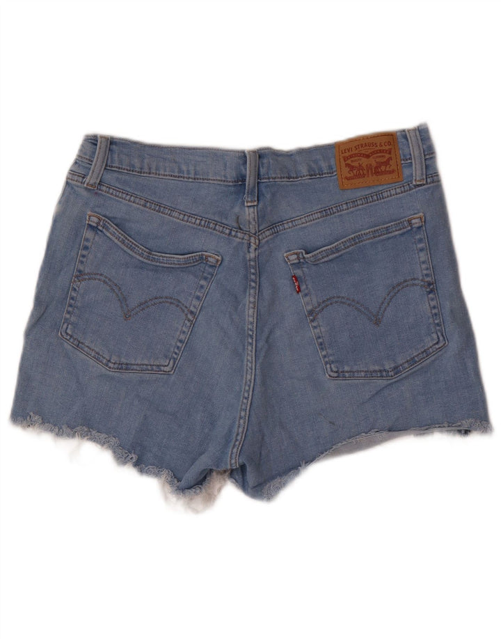 LEVI'S Womens High Rise Denim Shorts W32 Large Blue Cotton