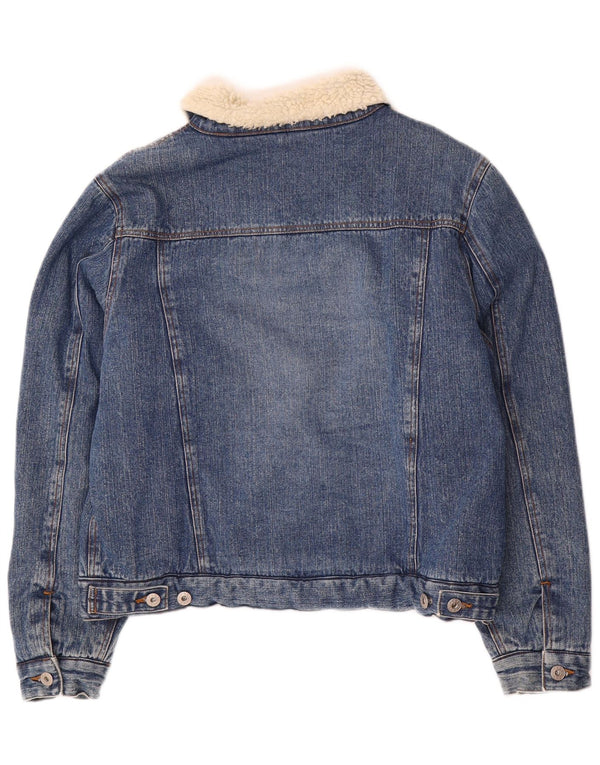 Madonna Womens Denim Sherpa Jacket UK 18 XL Blue Cotton
