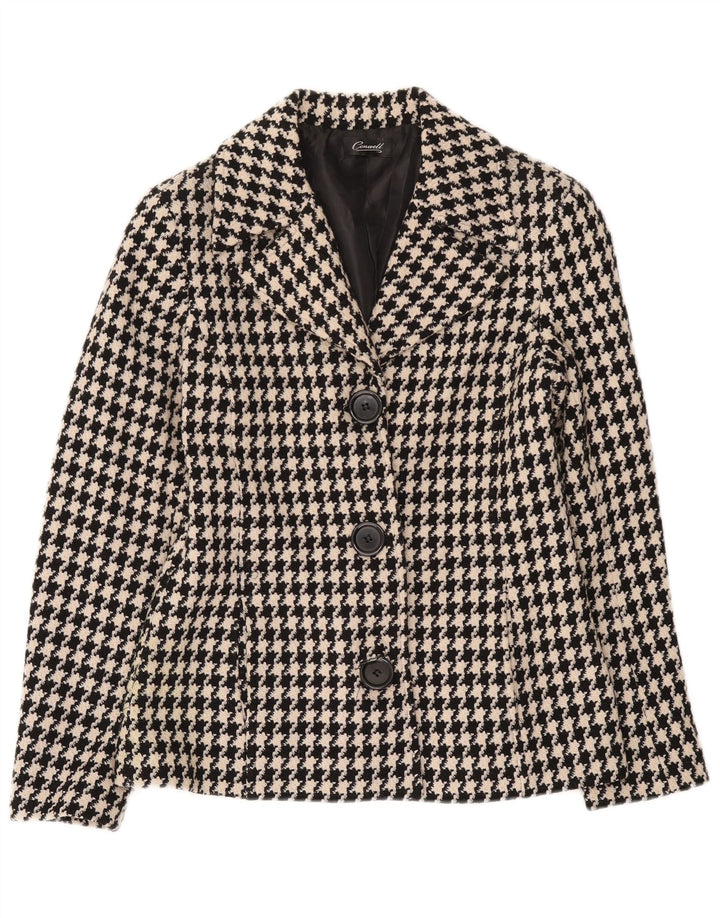Conwell Womens 3 Button Blazer Jacket UK 8 Small Black Houndstooth
