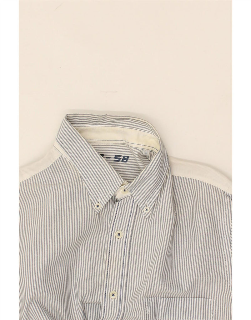 NORTH SAILS Mens Shirt Large Grey Pinstripe Cotton Vintage North Sails and Second-Hand North Sails from Messina Hembry 