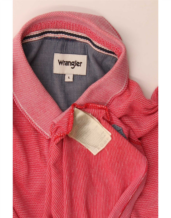 Wrangler Mens Polo Shirt Large Red Cotton
