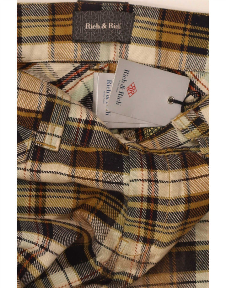 Vintage Womens Capri Riding Trousers IT 42 Medium W32 L19 Beige Plaid