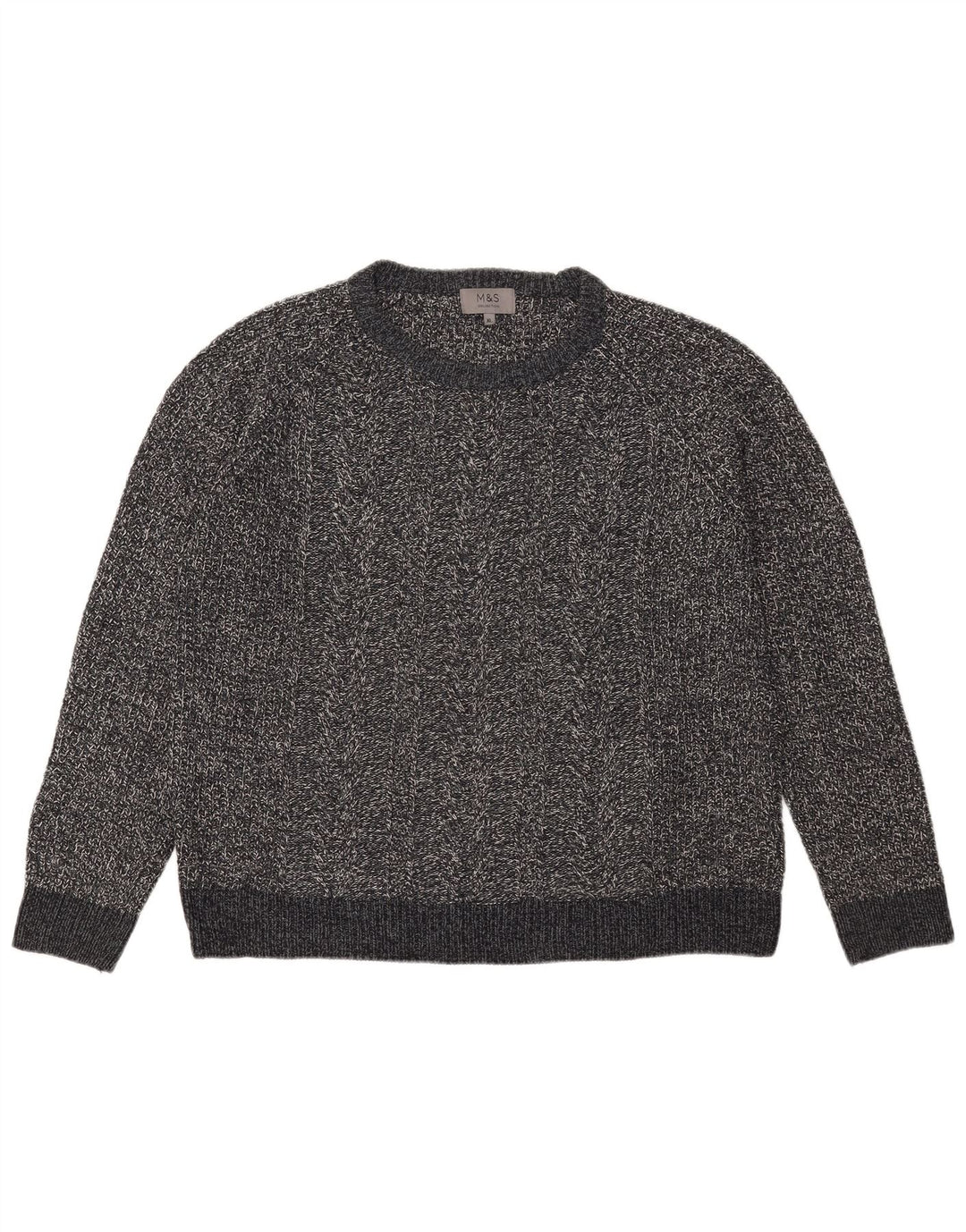 Marks & Spencer Mens Boat Neck Jumper Sweater XL Grey Flecked Acrylic