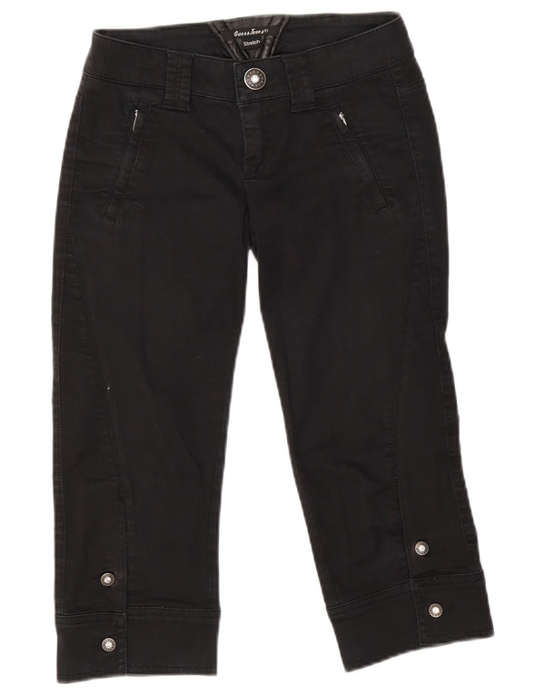 Guess Womens Low Waist Capri Jeans W25 L16 Black Cotton