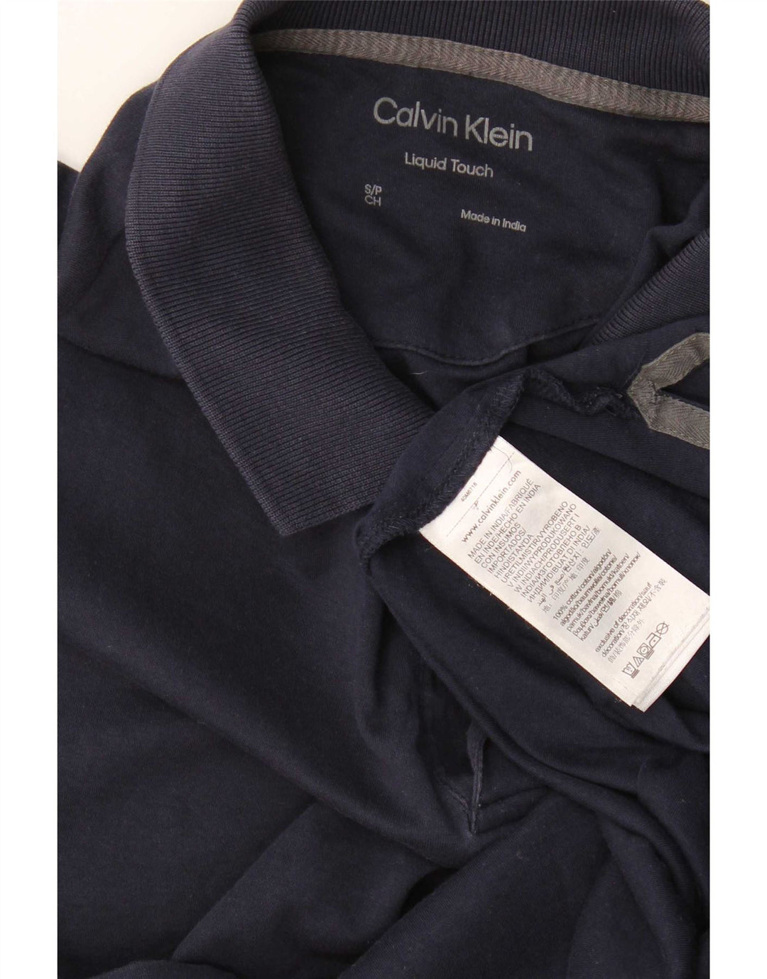 Calvin Klein Mens Polo Shirt Small Navy Blue Cotton