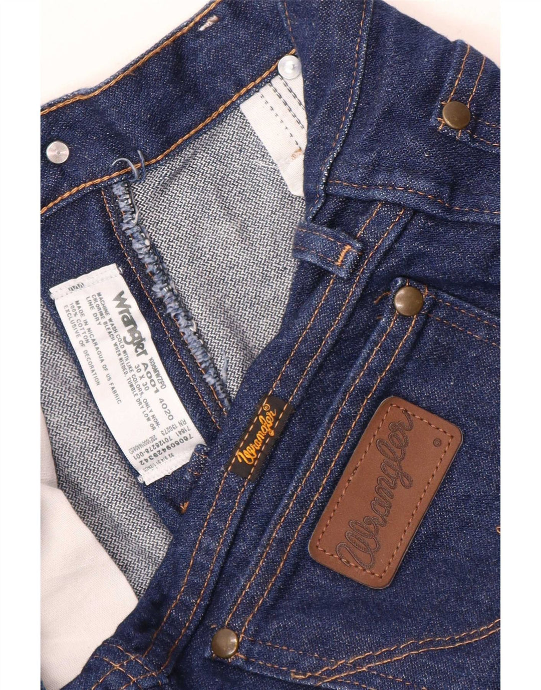 Wrangler Mens Slim Jeans W30 L30 Navy Blue Cotton