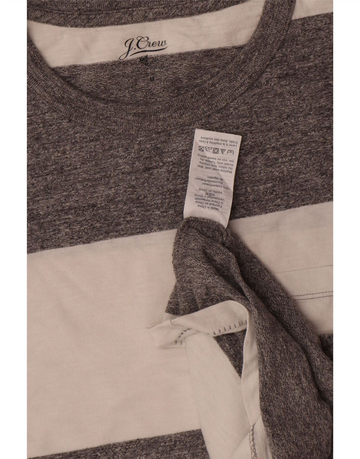 J. Crew Mens T-Shirt Top Medium Grey Striped Cotton