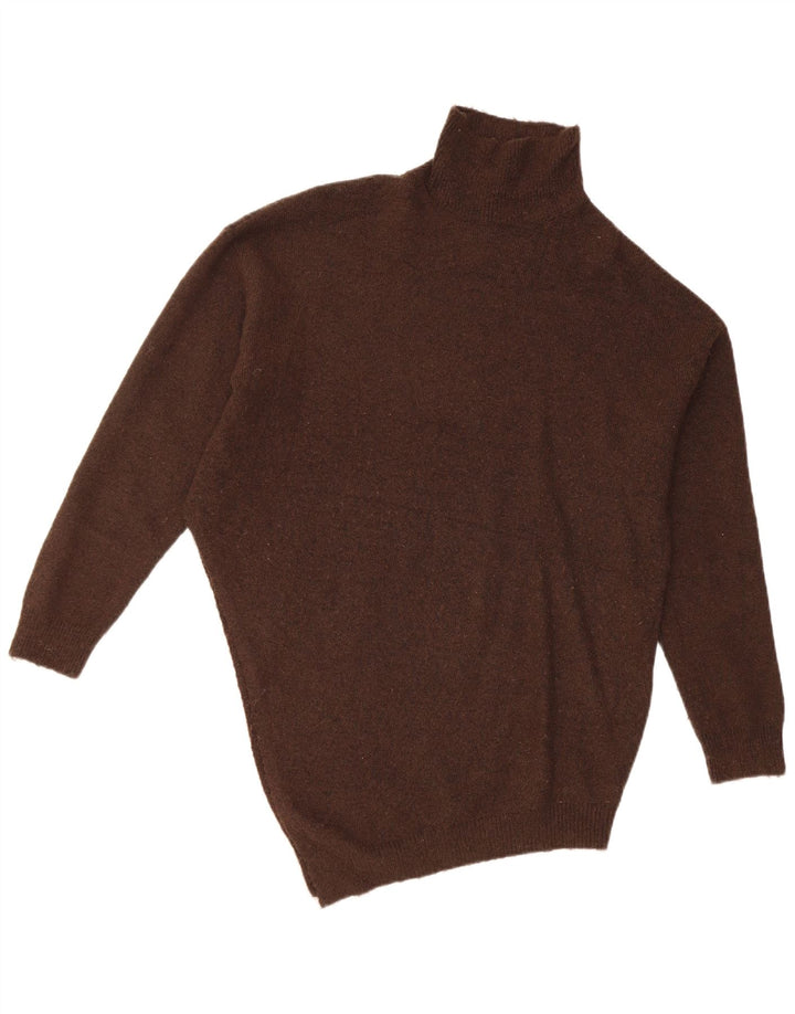 Zara Womens Batwing Roll Neck Jumper Sweater UK 10 Small Brown