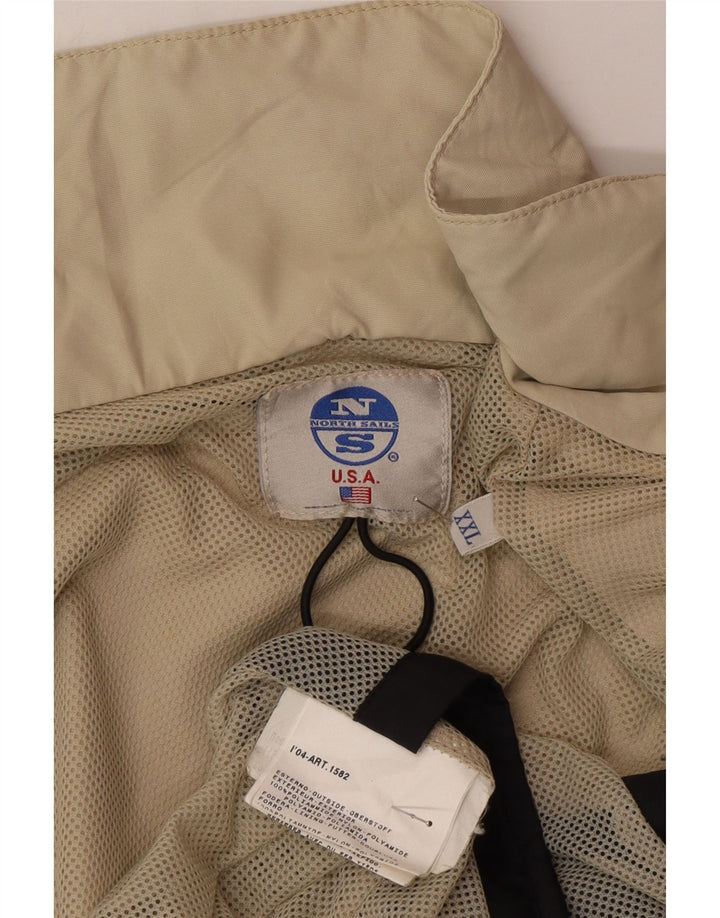 North Sails Mens Rain Jacket UK 44 2XL Beige Polyamide