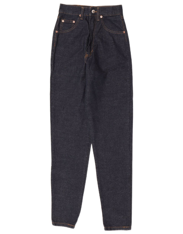 Vintage Womens Tapered Jeans IT 42 Medium W23 L30 Navy Blue Cotton