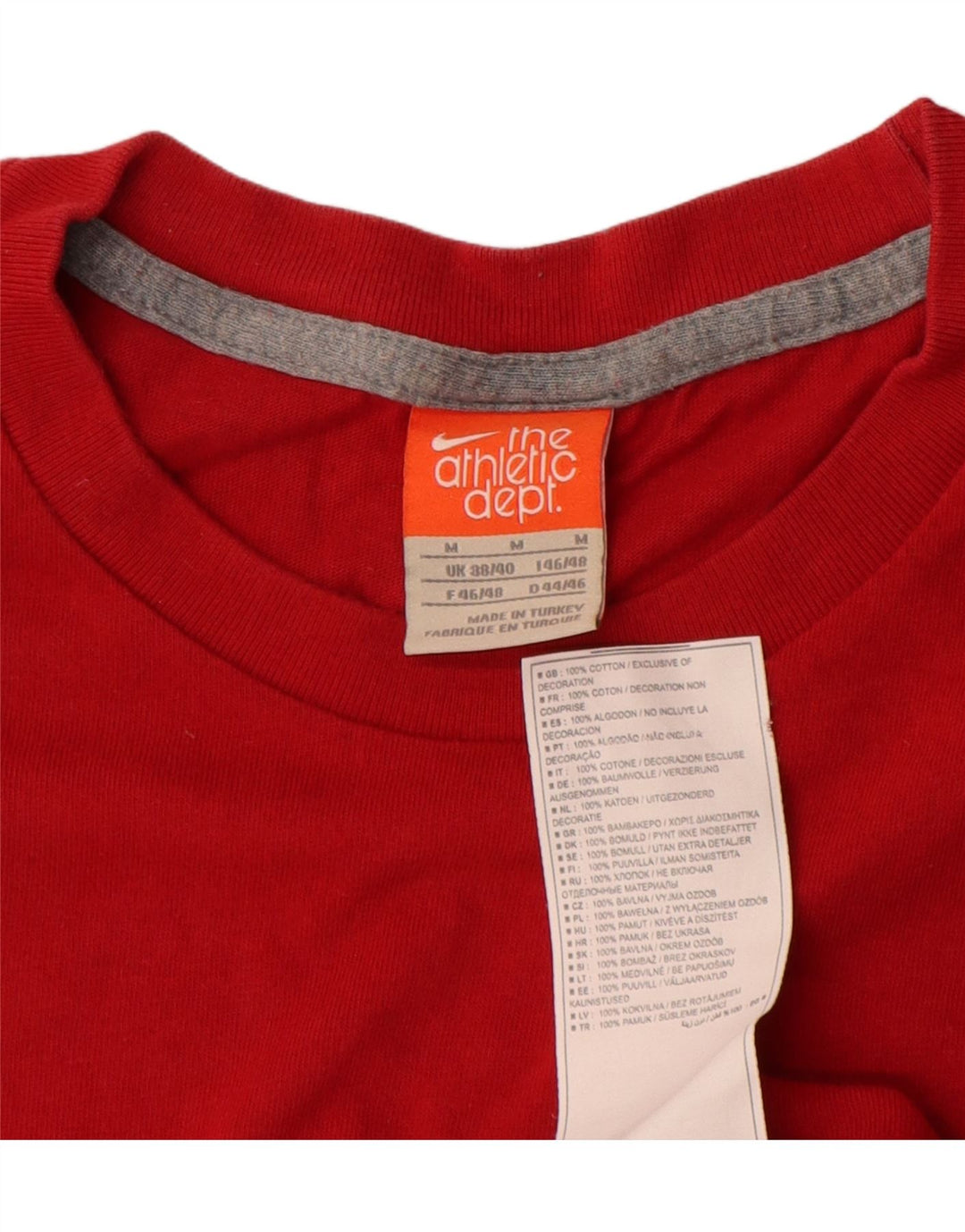 Nike Mens Graphic T-Shirt Top UK 38/40 Medium Red Cotton