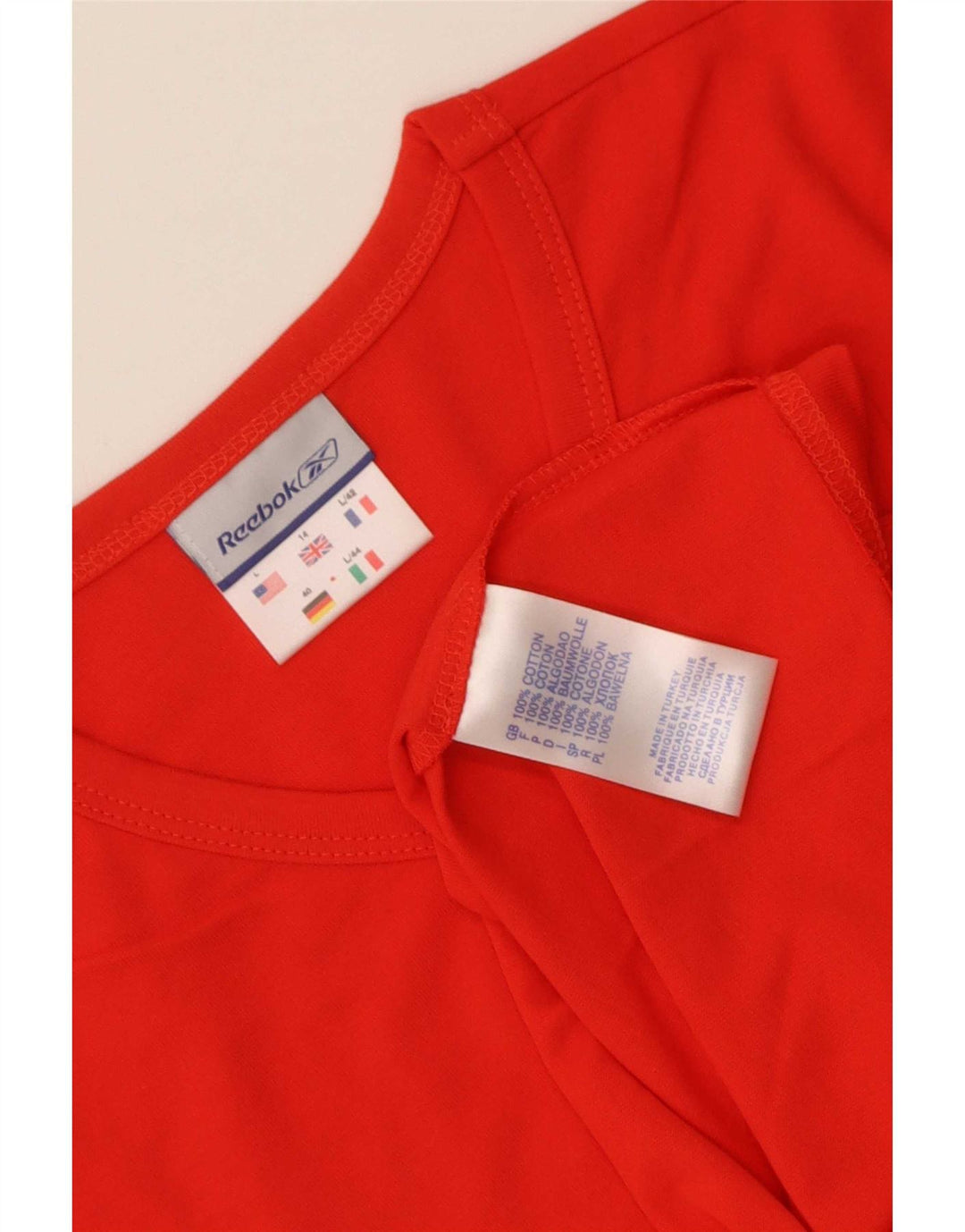 Reebok Womens T-Shirt Top UK 14 Large Red Cotton