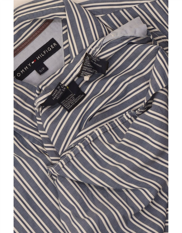 TOMMY HILFIGER Mens Shirt Small Blue Striped Cotton