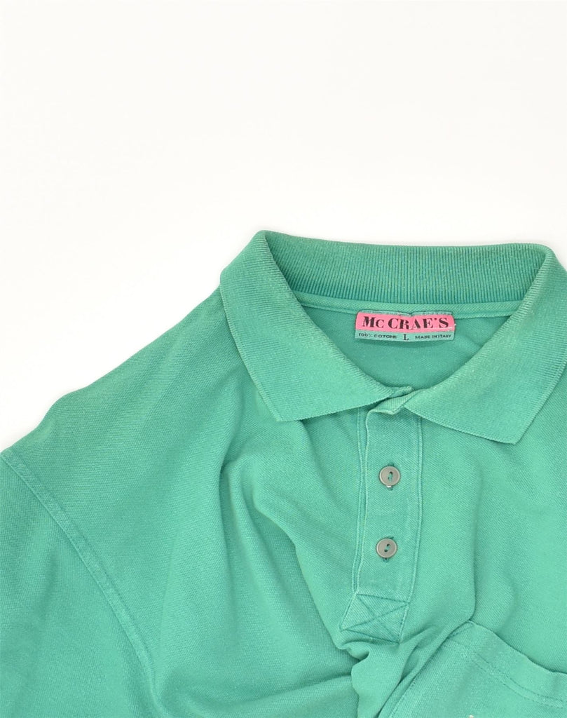 MC CRAE'S Mens Polo Shirt Large Green Cotton | Vintage Mc Crae's | Thrift | Second-Hand Mc Crae's | Used Clothing | Messina Hembry 