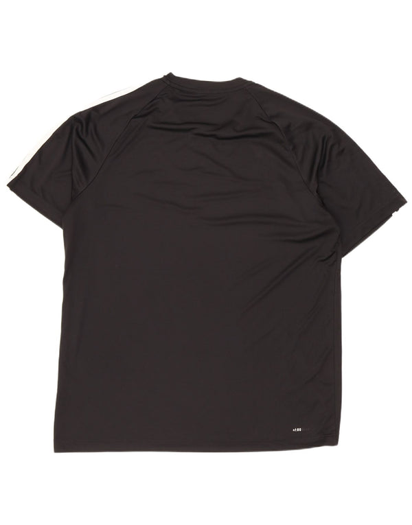 Adidas Mens T-Shirt Top Large Black Polyester Sports