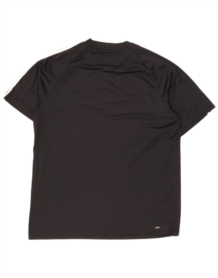 Adidas Mens T-Shirt Top Large Black Polyester Sports