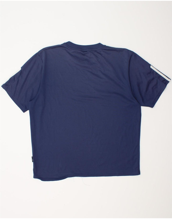 ADIDAS Mens Climalite T-Shirt Top Large Navy Blue Polyester