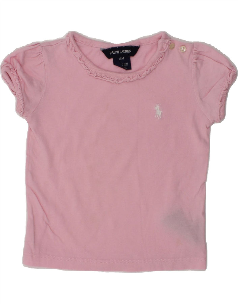 RALPH LAUREN Baby Girls T-Shirt Top 12-18 Months Pink Cotton | Vintage Ralph Lauren | Thrift | Second-Hand Ralph Lauren | Used Clothing | Messina Hembry 