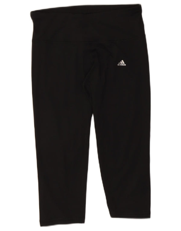 Adidas Womens Climalite Capri Leggings UK 12/14 Medium Black Polyester