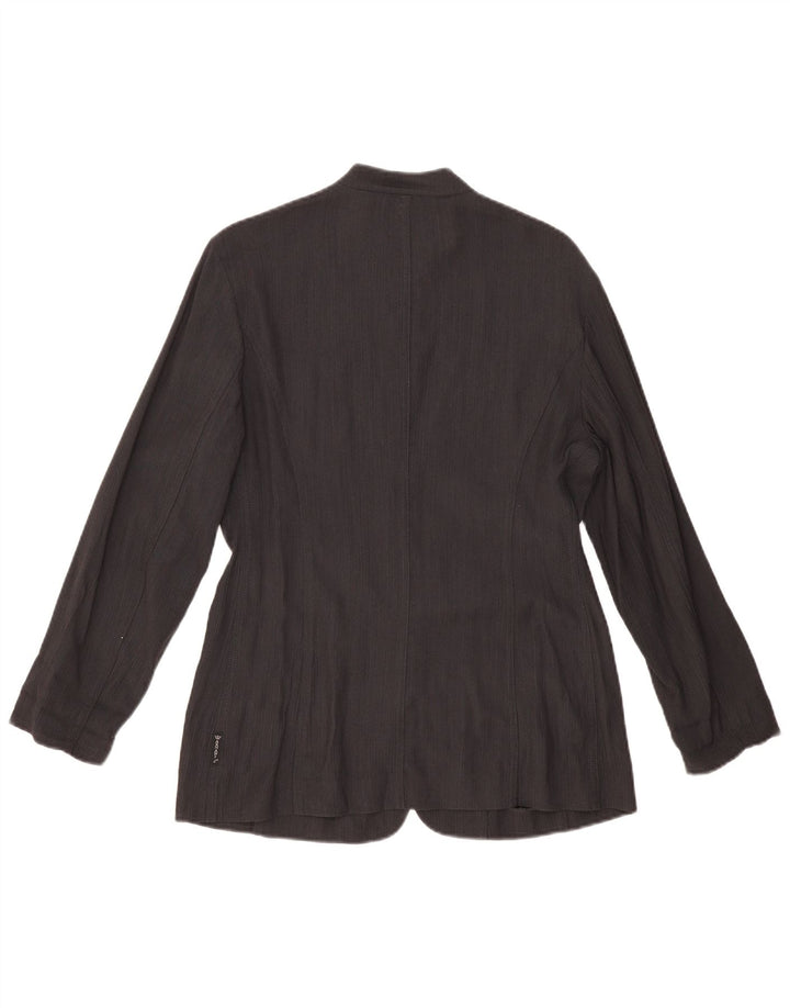 ARMANI JEANS Womens 5 Button Blazer Jacket UK 14 Large Black Viscose