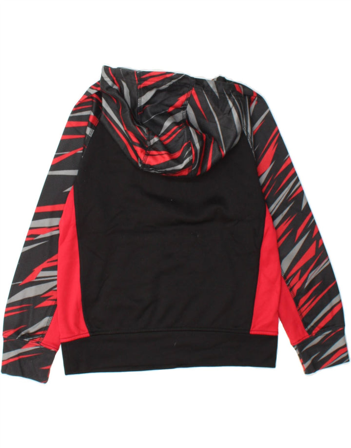RUSSELL ATHLETIC Boys Hoodie Jumper 7-8 Years Medium Black Striped Vintage Russell Athletic and Second-Hand Russell Athletic from Messina Hembry 