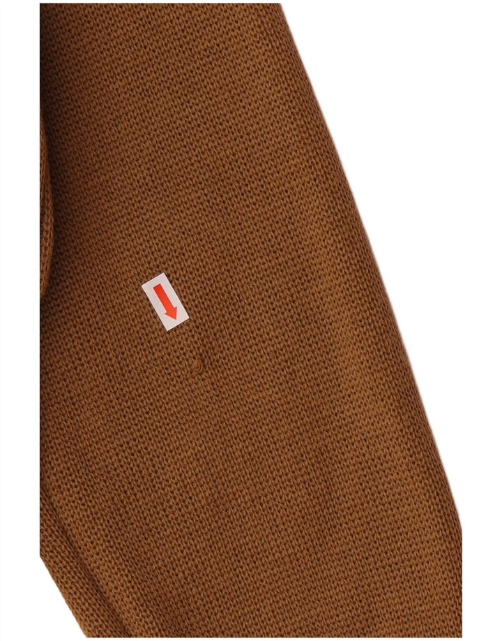 VINTAGE Mens Cardigan Sweater IT 54 XL Brown Wool